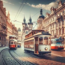 Historické tramvaje a původní autobusy oživují pražské ulice