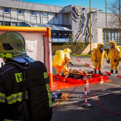 Simulace úniku chloru v Příbrami: 64 evakuovaných, 20 zachráněných