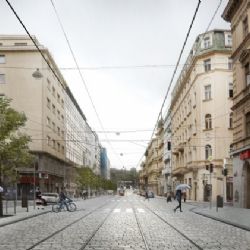 Revoluční ulice se stane novou městskou třídou. Asfalt nahradí dlažba, přibydou stromy, lavičky i širší chodníky