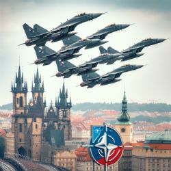 Stíhačky slavnostně nad Prahou: Připomínka 25 let česko-německé spolupráce a NATO členství